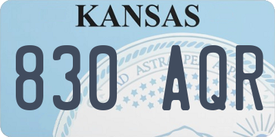 KS license plate 830AQR