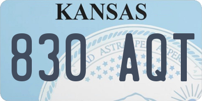 KS license plate 830AQT