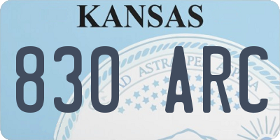 KS license plate 830ARC
