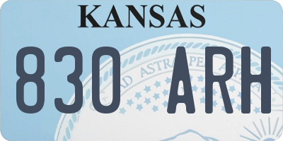 KS license plate 830ARH