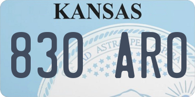 KS license plate 830ARO