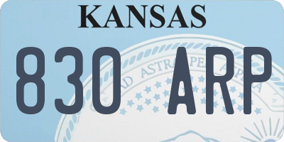 KS license plate 830ARP