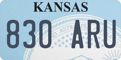 KS license plate 830ARU