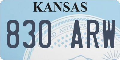 KS license plate 830ARW