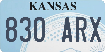KS license plate 830ARX