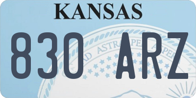 KS license plate 830ARZ