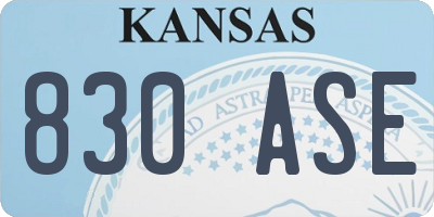 KS license plate 830ASE
