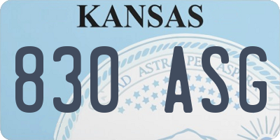 KS license plate 830ASG