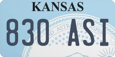 KS license plate 830ASI