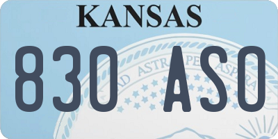 KS license plate 830ASO