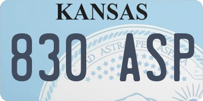 KS license plate 830ASP