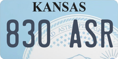 KS license plate 830ASR