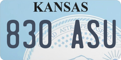 KS license plate 830ASU