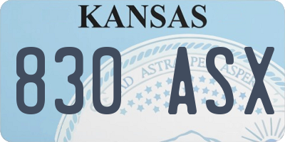 KS license plate 830ASX