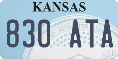 KS license plate 830ATA