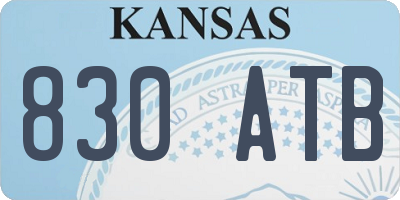 KS license plate 830ATB