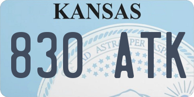 KS license plate 830ATK