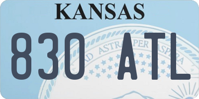 KS license plate 830ATL