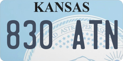 KS license plate 830ATN