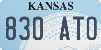 KS license plate 830ATO