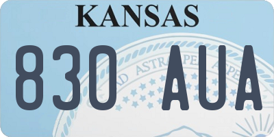 KS license plate 830AUA