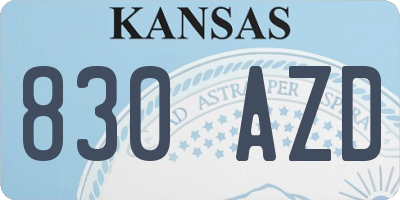KS license plate 830AZD