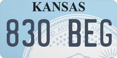 KS license plate 830BEG