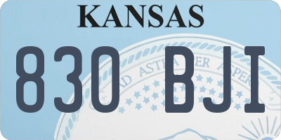 KS license plate 830BJI