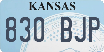 KS license plate 830BJP
