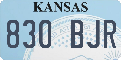 KS license plate 830BJR