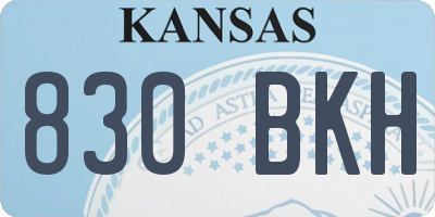 KS license plate 830BKH