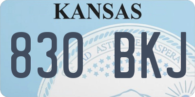 KS license plate 830BKJ
