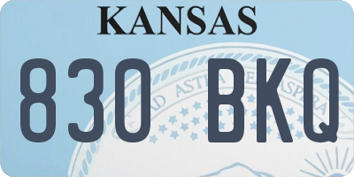 KS license plate 830BKQ