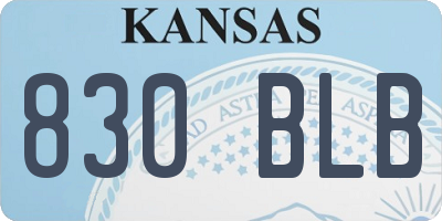KS license plate 830BLB