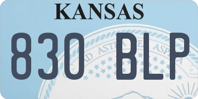 KS license plate 830BLP