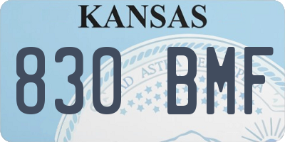 KS license plate 830BMF