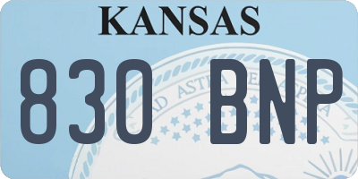 KS license plate 830BNP