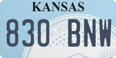 KS license plate 830BNW
