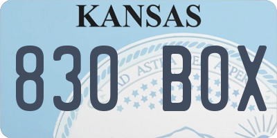 KS license plate 830BOX