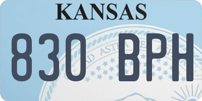 KS license plate 830BPH