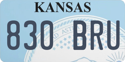 KS license plate 830BRU