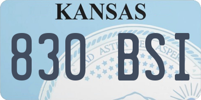 KS license plate 830BSI