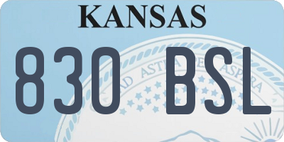 KS license plate 830BSL