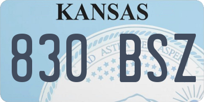 KS license plate 830BSZ