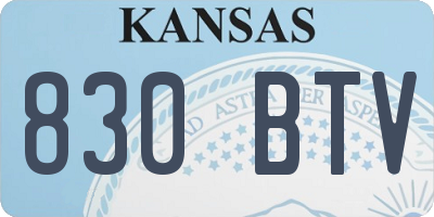 KS license plate 830BTV