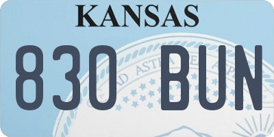 KS license plate 830BUN