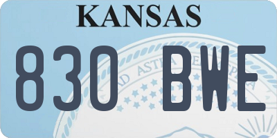 KS license plate 830BWE