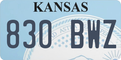 KS license plate 830BWZ