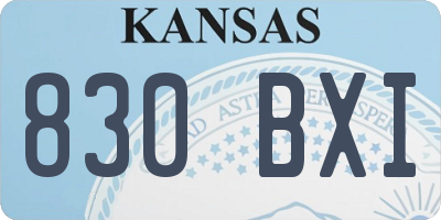 KS license plate 830BXI