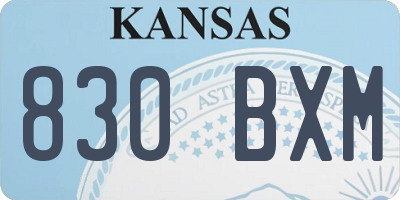 KS license plate 830BXM